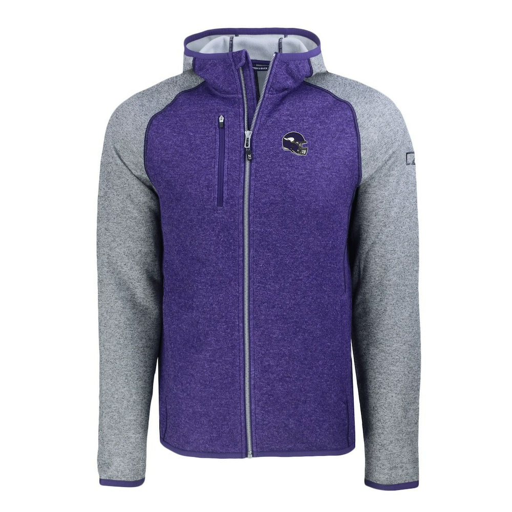 Cutter & Buck Helmet Mainsail Sweater-Knit Full-Zip Hoodie - Minnesota Vikings Hoodies