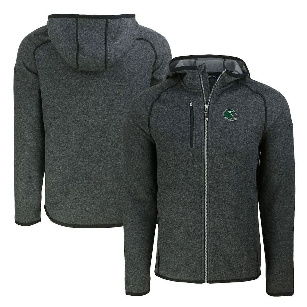 Cutter & Buck Helmet Mainsail Sweater-Knit Full-Zip Hoodie - New York Jets Hoodies