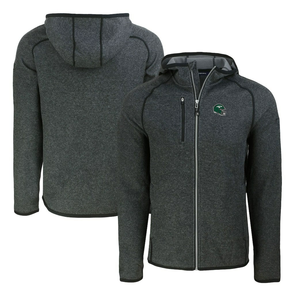 Cutter & Buck Helmet Mainsail Sweater-Knit Full-Zip Hoodie - New York Jets Hoodies