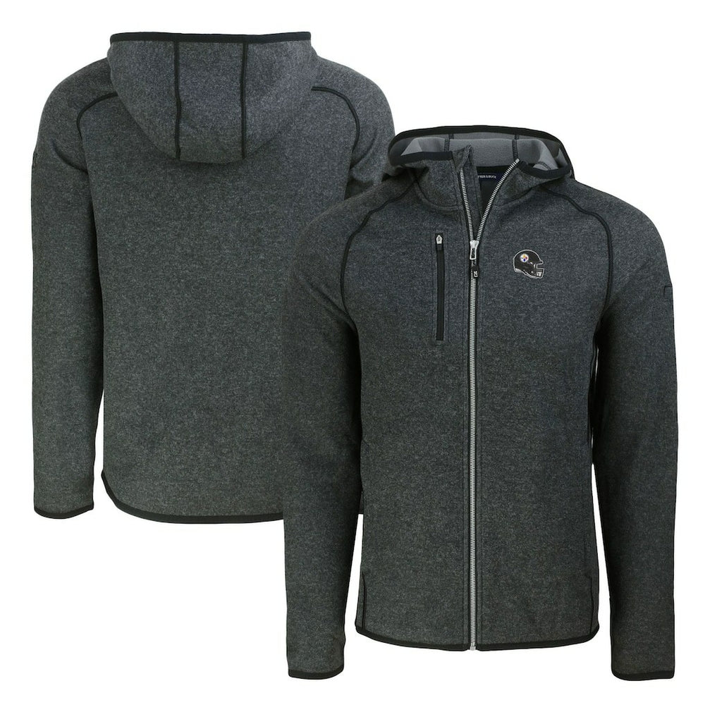Cutter & Buck Helmet Mainsail Sweater-Knit Full-Zip Hoodie - Pittsburgh Steelers Hoodies