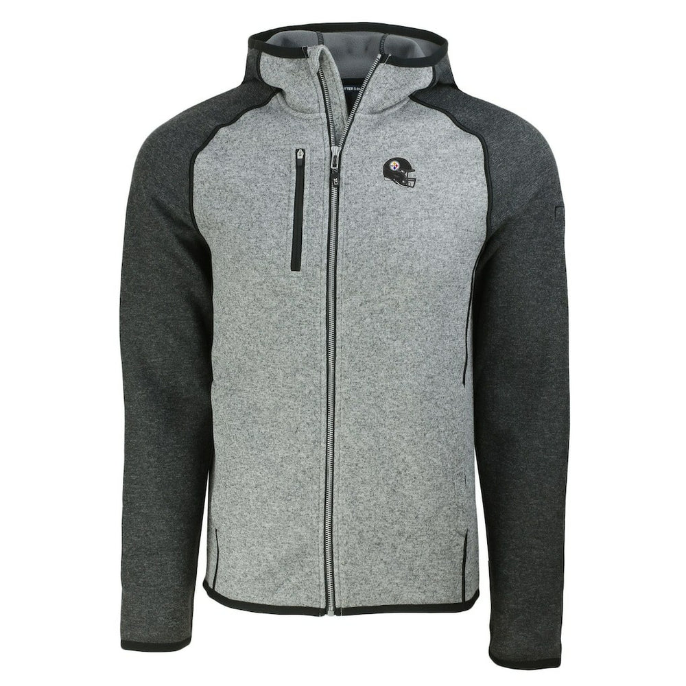 Cutter & Buck Helmet Mainsail Sweater-Knit Full-Zip Hoodie - Pittsburgh Steelers Hoodies