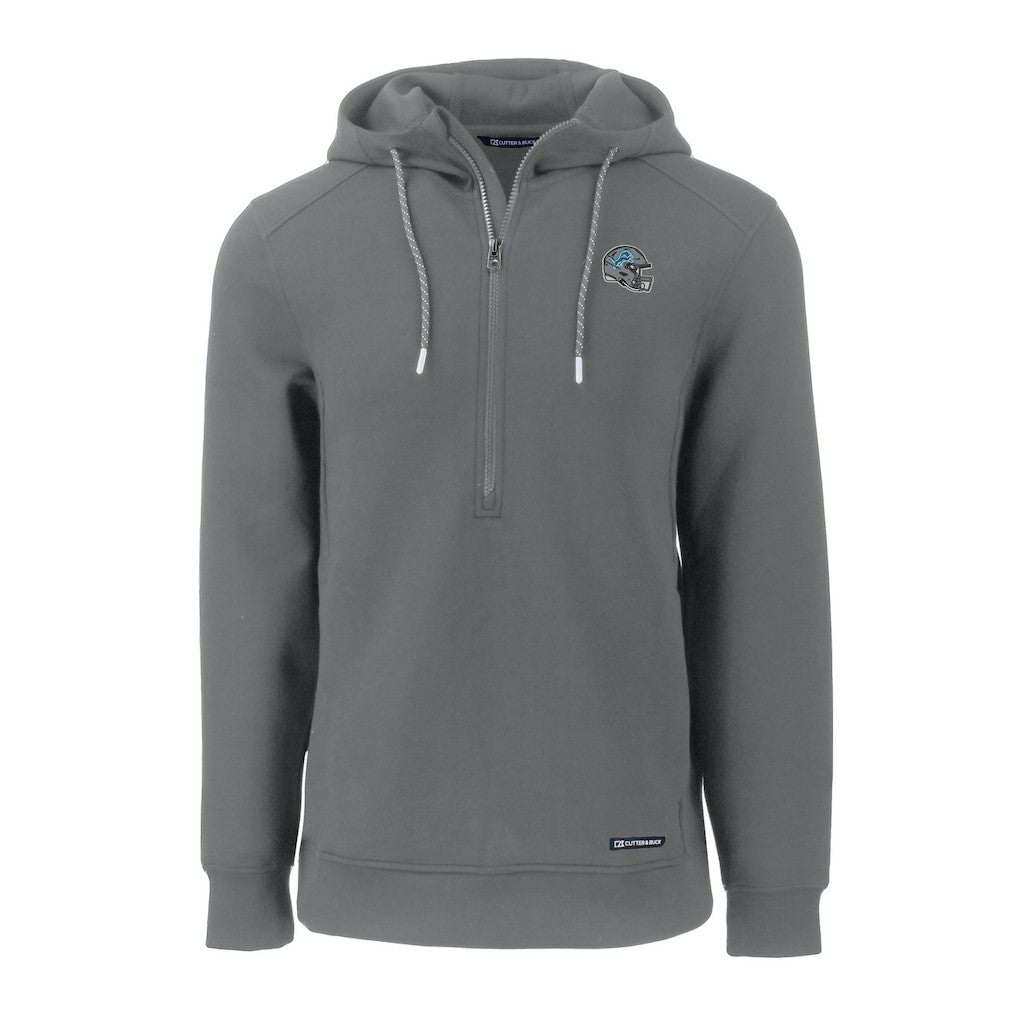 Cutter & Buck Helmet Roam Eco Half-Zip Recycled Pullover Hoodie - Detroit Lions Hoodies