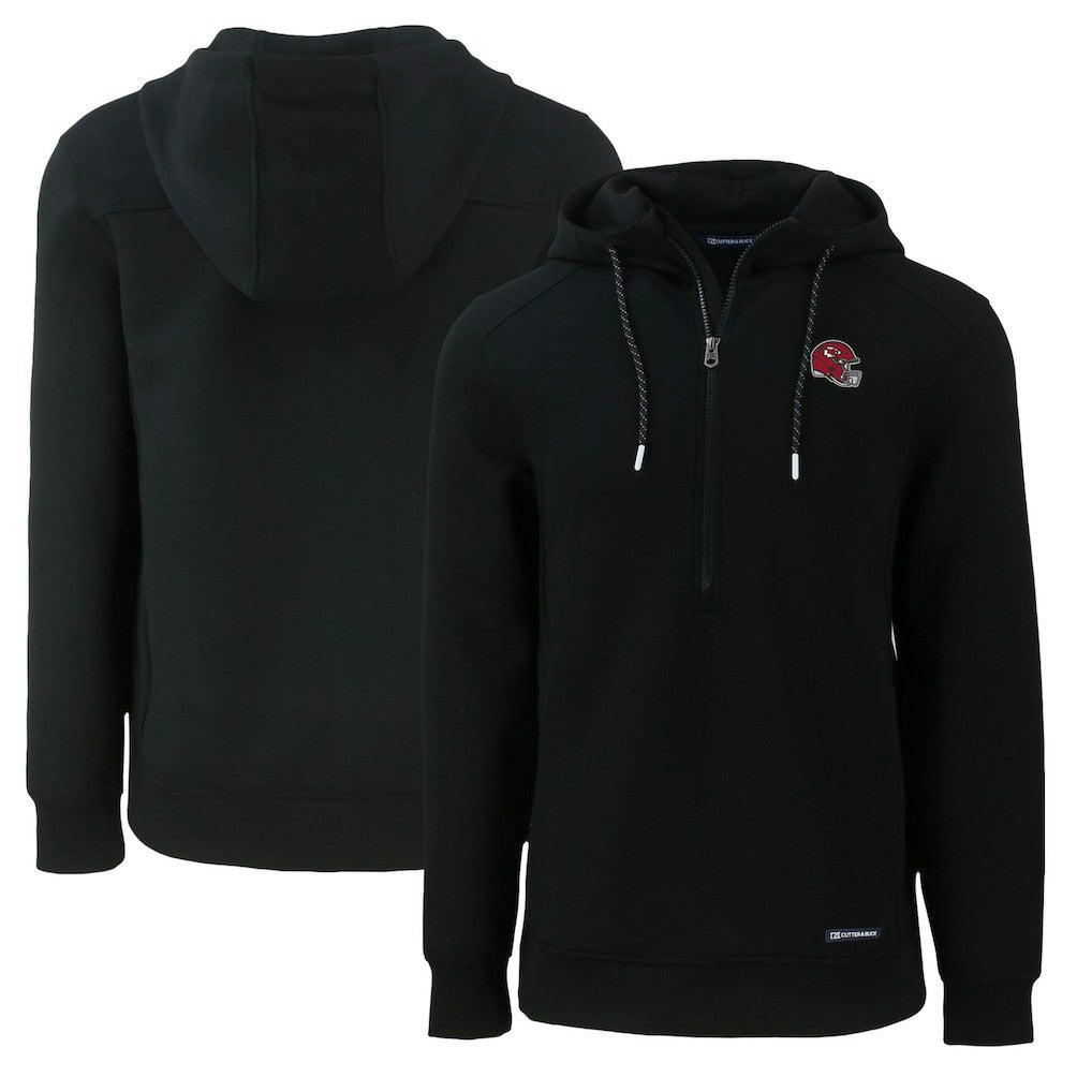 Cutter & Buck Helmet Roam Eco Half-Zip Recycled Pullover Hoodie - Kansas City Chiefs Hoodies