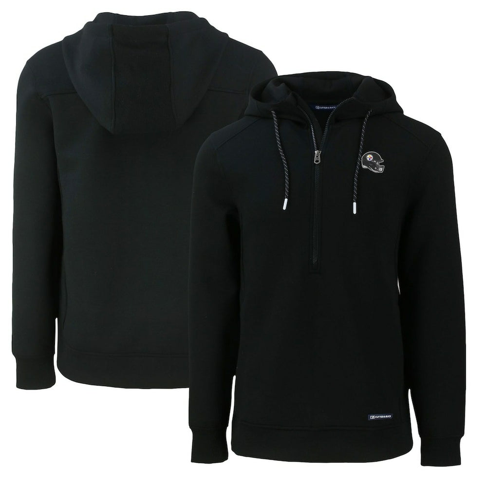 Cutter & Buck Helmet Roam Eco Half-Zip Recycled Pullover Hoodie - Pittsburgh Steelers Hoodies