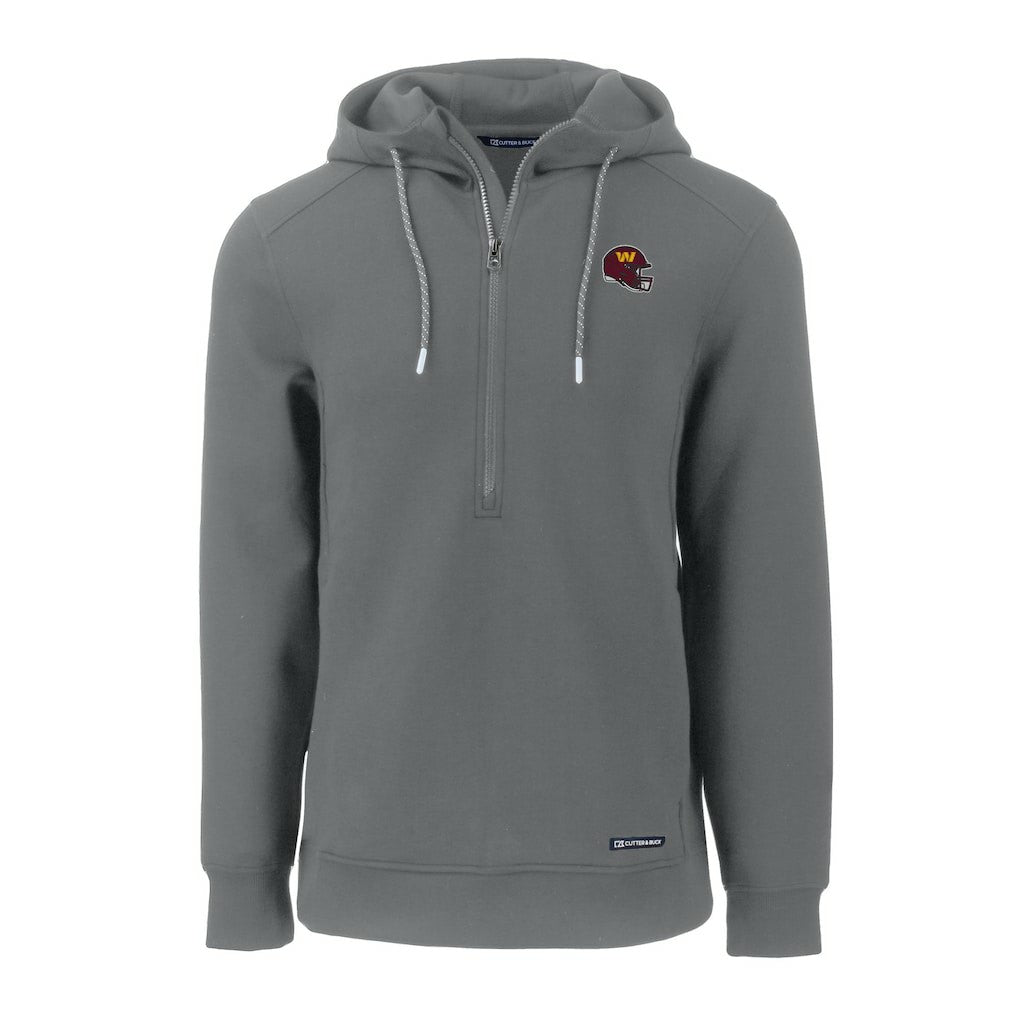 Cutter & Buck Helmet Roam Eco Half-Zip Recycled Pullover Hoodie - Washington Commanders Hoodies