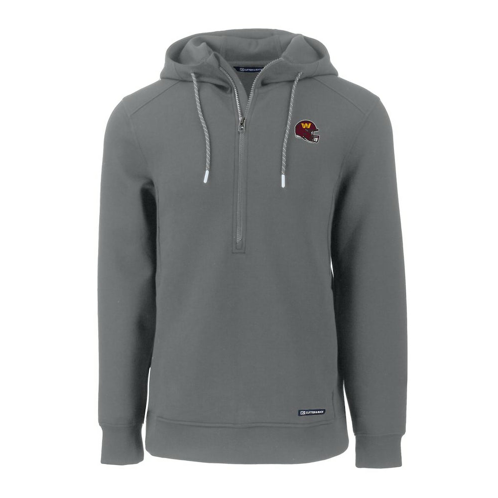 Cutter & Buck Helmet Roam Eco Half-Zip Recycled Pullover Hoodie - Washington Commanders Hoodies