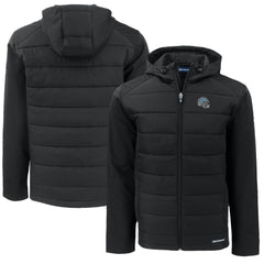 Cutter & Buck Helmet Big & Tall Evoke Hybrid Eco Softshell Recycled Full-Zip Hoodie Jacket - Detroit Lions Hoodies