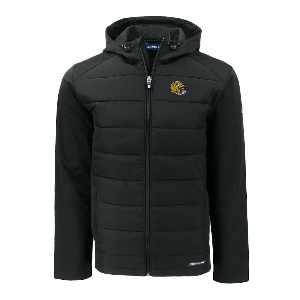 Cutter & Buck Helmet Big & Tall Evoke Hybrid Eco Softshell Recycled Full-Zip Jacket - Green Bay Packers Jackets