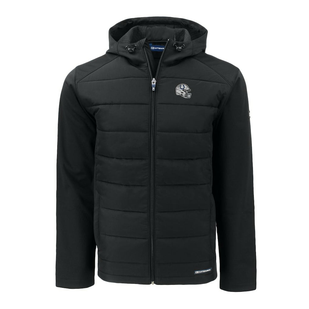 Cutter & Buck Helmet Big & Tall Evoke Hybrid Eco Softshell Recycled Full-Zip Hoodie Jacket - Indianapolis Colts Hoodies
