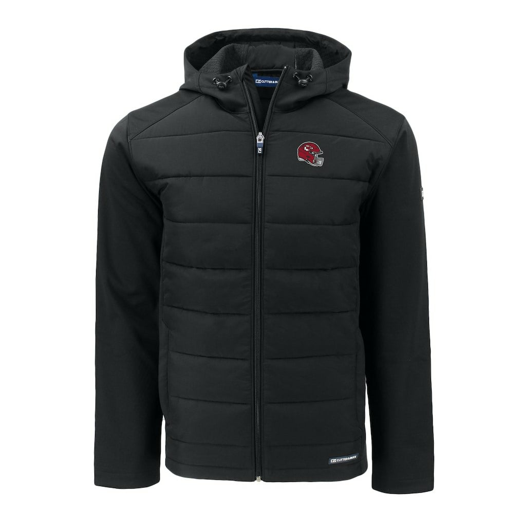 Cutter & Buck Helmet Big & Tall Evoke Hybrid Eco Softshell Recycled Full-Zip Hoodie Jacket - Kansas City Chiefs Hoodies