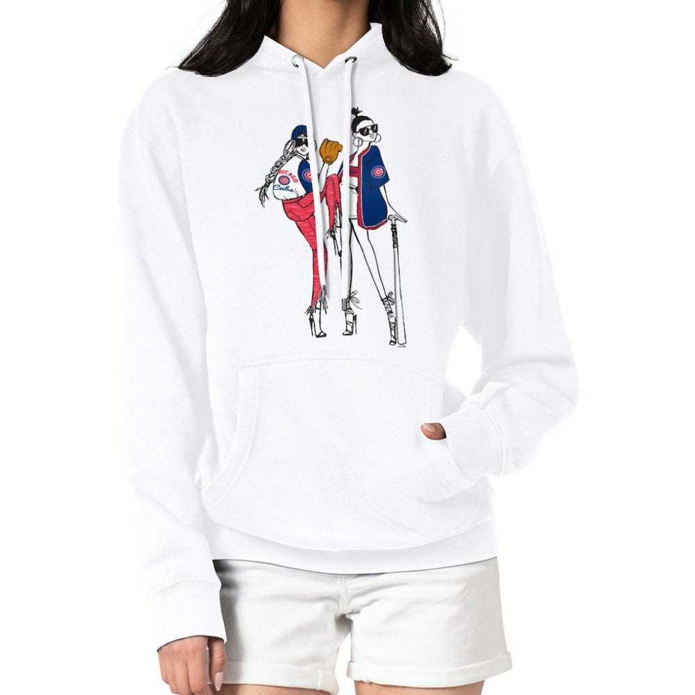 White Chicago Cubs G-III 4Her by Carl Banks Women's Baseball Girls Fleece Pullover Hoodie