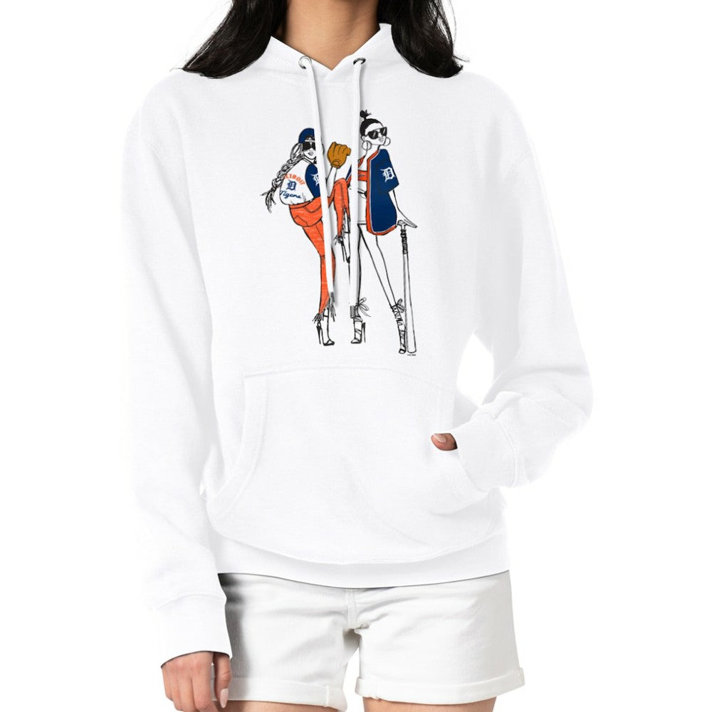 White Detroit Tigers G-III 4Her by Carl Banks Women's Baseball Girls Fleece Pullover Hoodie