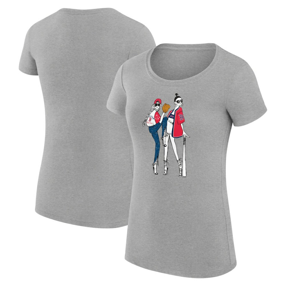 Heather Gray Boston Red Sox G-III 4Her by Carl Banks Women's Super-Slim Fit Lightweight Baseball Girls T-Shirt