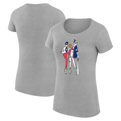 Heather Gray Chicago Cubs G-III 4Her by Carl Banks Women's Super-Slim Fit Lightweight Baseball Girls T-Shirt