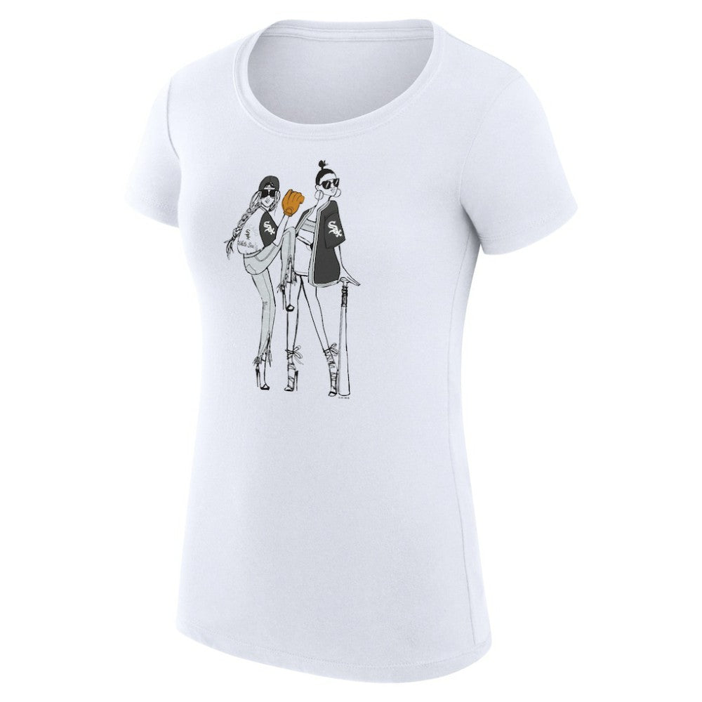 White Chicago White Sox G-III 4Her by Carl Banks Women's Super-Slim Fit Lightweight Baseball Girls T-Shirt
