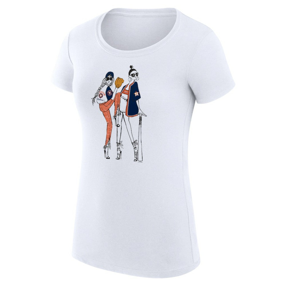 White Houston Astros G-III 4Her by Carl Banks Women's Super-Slim Fit Lightweight Baseball Girls T-Shirt