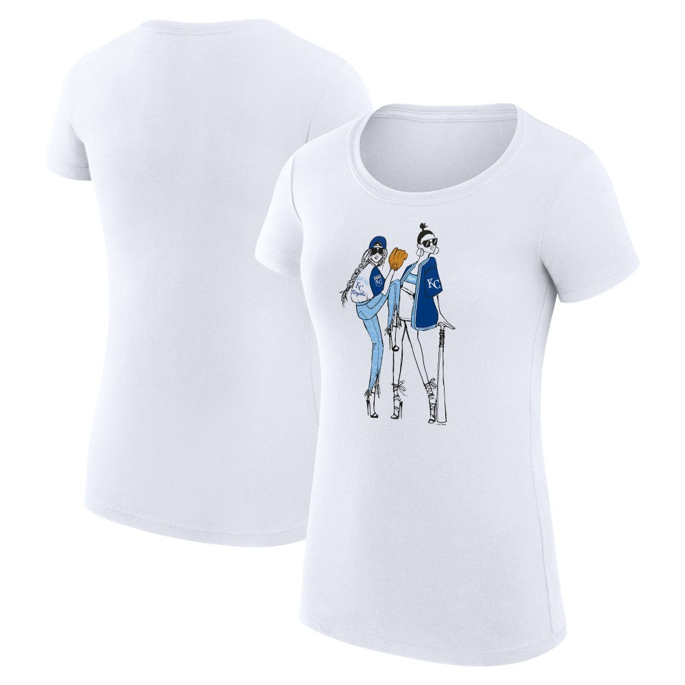 White Kansas City Royals G-III 4Her by Carl Banks Women's Super-Slim Fit Lightweight Baseball Girls T-Shirt