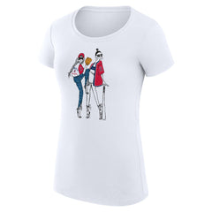 White Los Angeles Angels G-III 4Her by Carl Banks Women's Super-Slim Fit Lightweight Baseball Girls T-Shirt