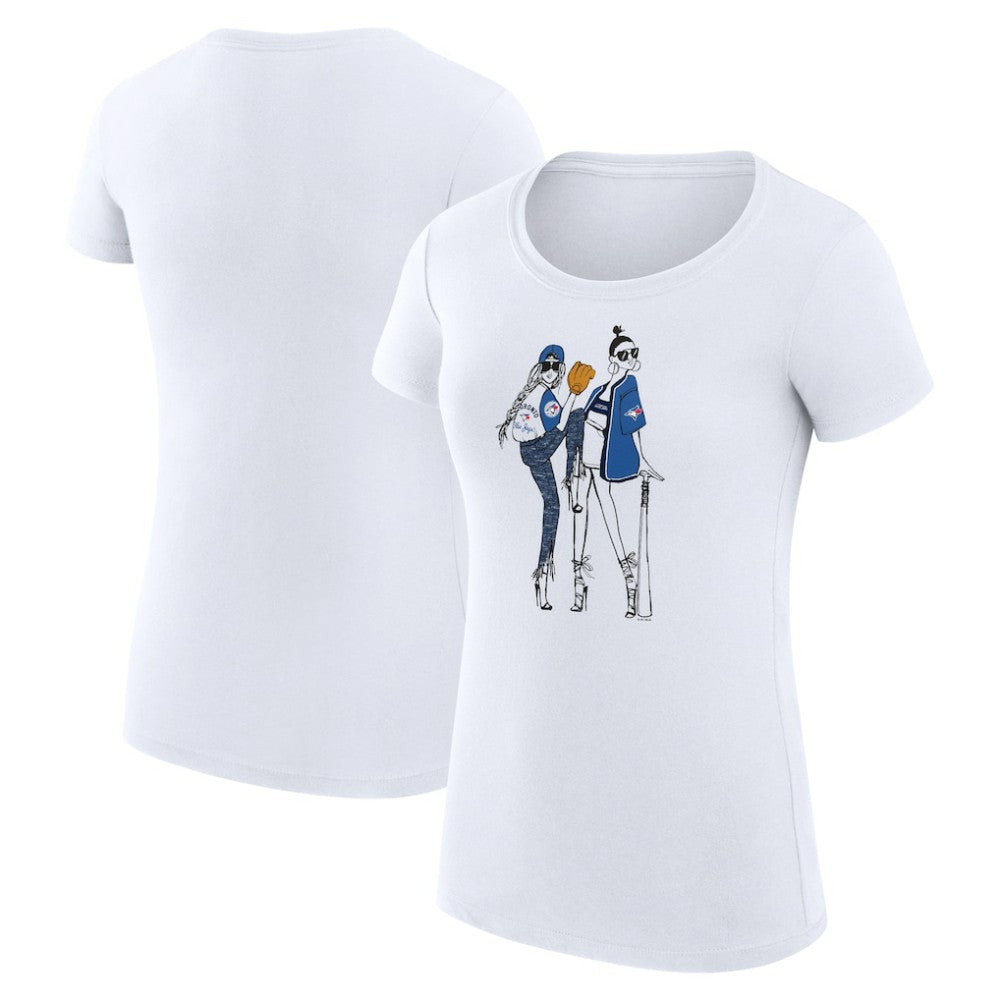 White Toronto Blue Jays G-III 4Her by Carl Banks Women's Super-Slim Fit Lightweight Baseball Girls T-Shirt