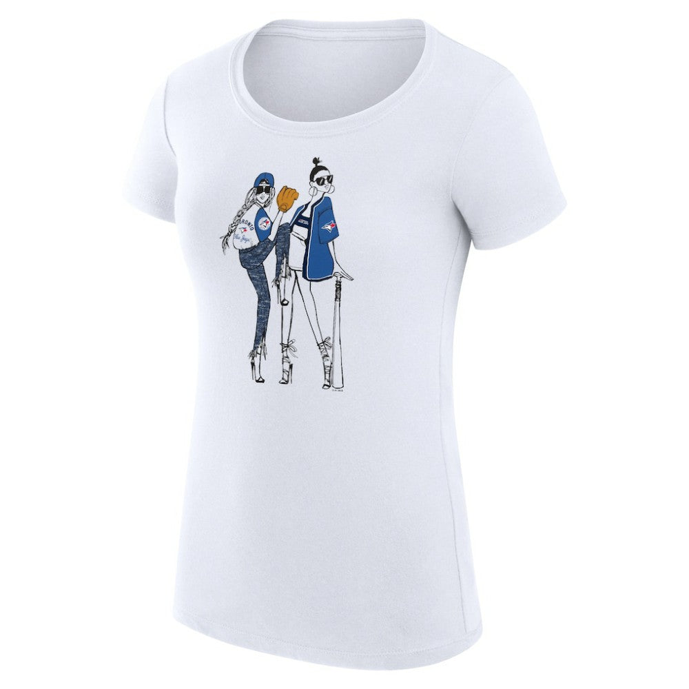 White Toronto Blue Jays G-III 4Her by Carl Banks Women's Super-Slim Fit Lightweight Baseball Girls T-Shirt