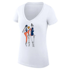 White Detroit Tigers G-III 4Her by Carl Banks Women's Super-Slim Fit Lightweight Baseball V-Neck T-Shirt