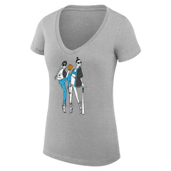 Heather Gray Miami Marlins G-III 4Her by Carl Banks Women's Super-Slim Fit Lightweight Baseball V-Neck T-Shirt