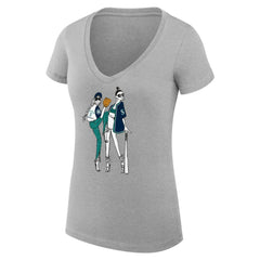 Heather Gray Seattle Mariners G-III 4Her by Carl Banks Women's Super-Slim Fit Lightweight Baseball V-Neck T-Shirt