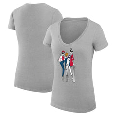Heather Gray St. Louis Cardinals G-III 4Her by Carl Banks Women's Super-Slim Fit Lightweight Baseball V-Neck T-Shirt