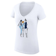 White Tampa Bay Rays G-III 4Her by Carl Banks Women's Super-Slim Fit Lightweight Baseball V-Neck T-Shirt