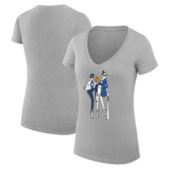Heather Gray Toronto Blue Jays G-III 4Her by Carl Banks Women's Super-Slim Fit Lightweight Baseball V-Neck T-Shirt