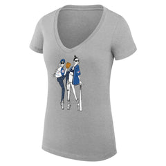 Heather Gray Toronto Blue Jays G-III 4Her by Carl Banks Women's Super-Slim Fit Lightweight Baseball V-Neck T-Shirt