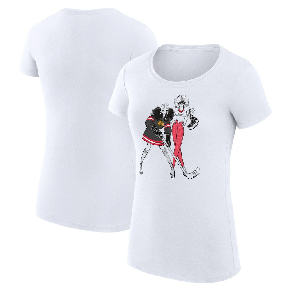 NHL Chicago Blackhawks G-III 4Her by Carl Banks Women's Super-Slim Fit Lightweight Hockey Girls T-Shirt