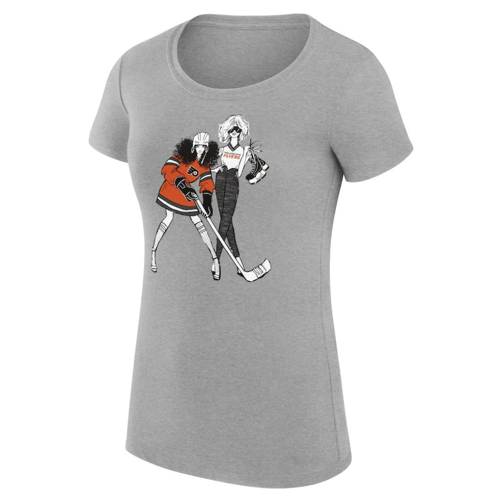 NHL Philadelphia Flyers G-III 4Her by Carl Banks Women's Super-Slim Fit Lightweight Hockey Girls T-Shirt