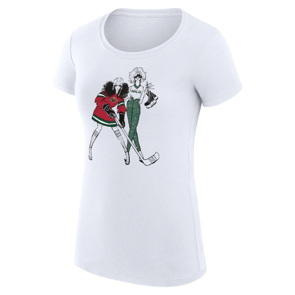 NHL Minnesota Wild G-III 4Her by Carl Banks Women's Super-Slim Fit Lightweight Hockey Girls T-Shirt