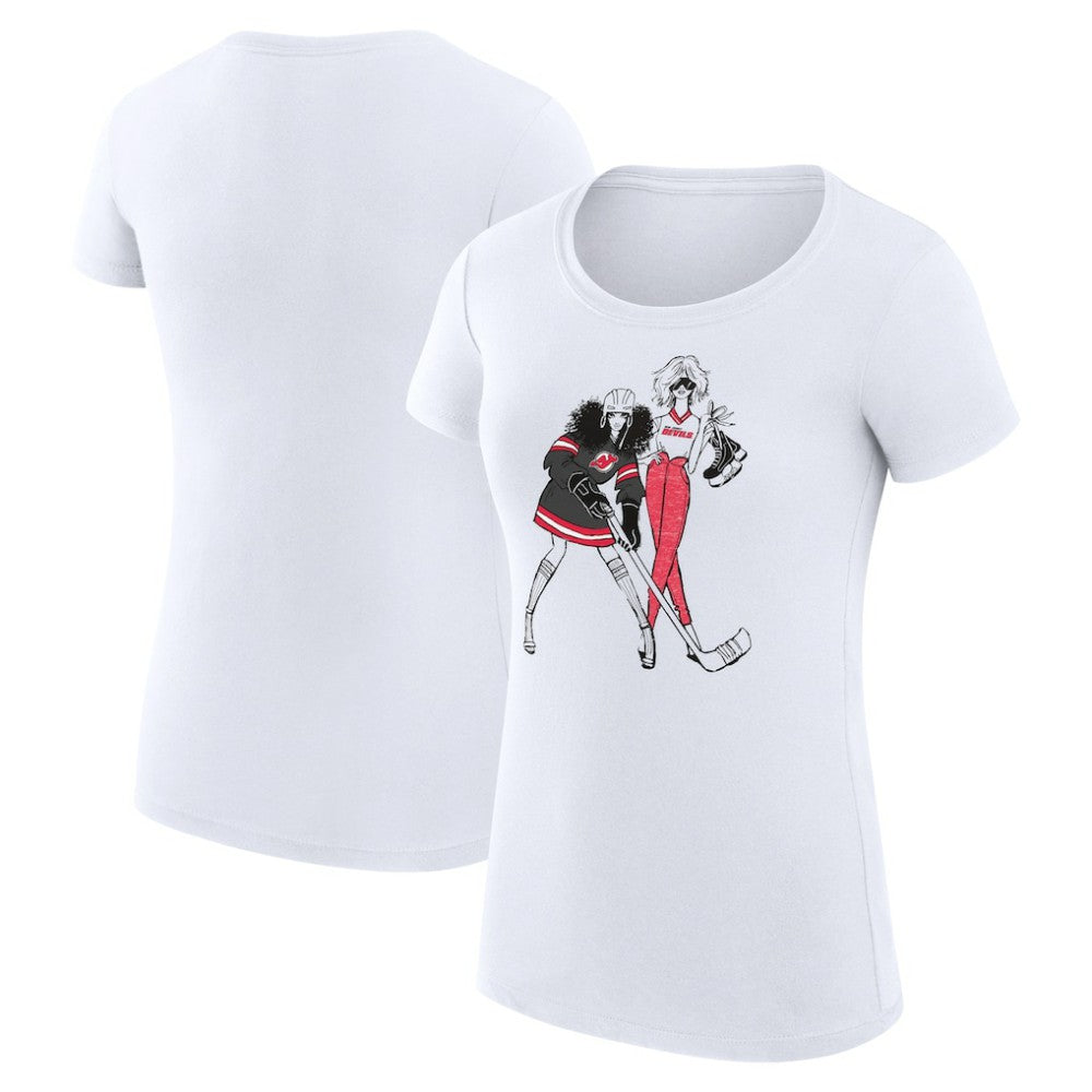 NHL New Jersey Devils G-III 4Her by Carl Banks Women's Super-Slim Fit Lightweight Hockey Girls T-Shirt