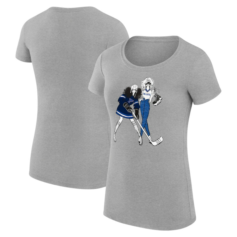 NHL St. Louis Blues G-III 4Her by Carl Banks Women's Super-Slim Fit Lightweight Hockey Girls T-Shirt