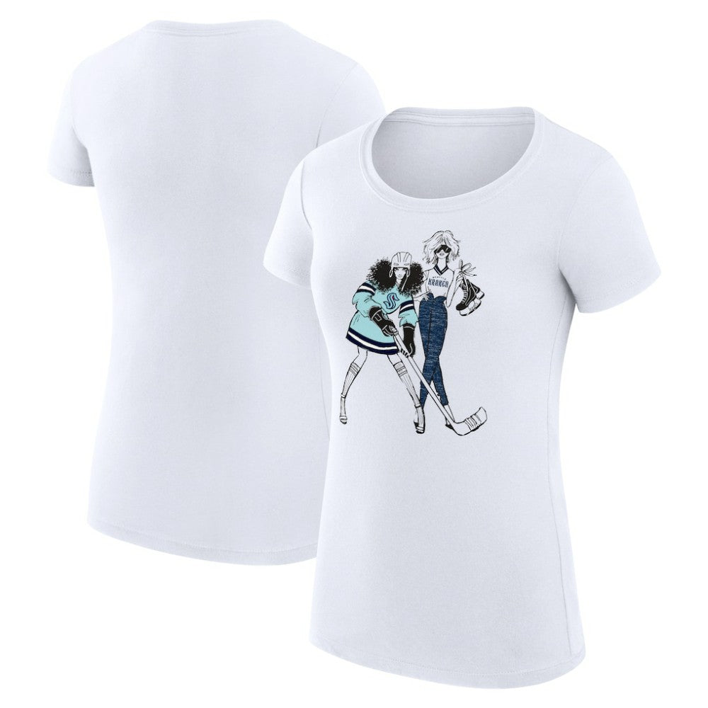 NHL Seattle Kraken G-III 4Her by Carl Banks Women's Super-Slim Fit Lightweight Hockey Girls T-Shirt
