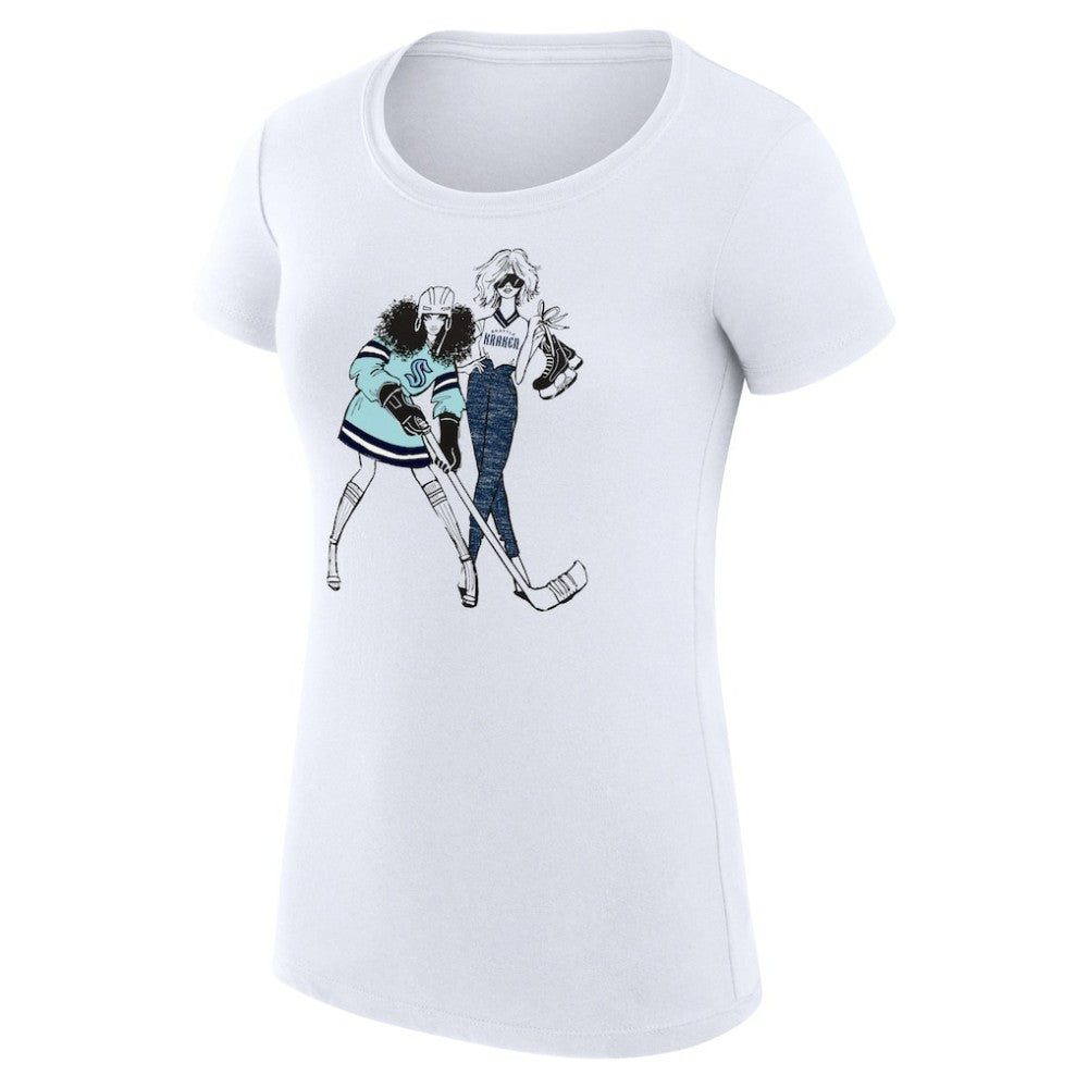 NHL Seattle Kraken G-III 4Her by Carl Banks Women's Super-Slim Fit Lightweight Hockey Girls T-Shirt