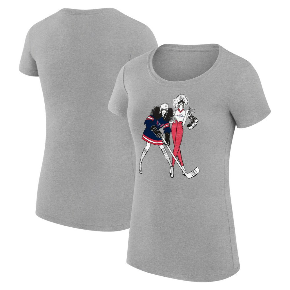 NHL Washington Capitals G-III 4Her by Carl Banks Women's Super-Slim Fit Lightweight Hockey Girls T-Shirt