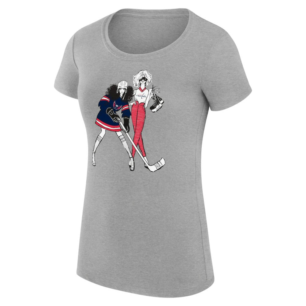 NHL Washington Capitals G-III 4Her by Carl Banks Women's Super-Slim Fit Lightweight Hockey Girls T-Shirt
