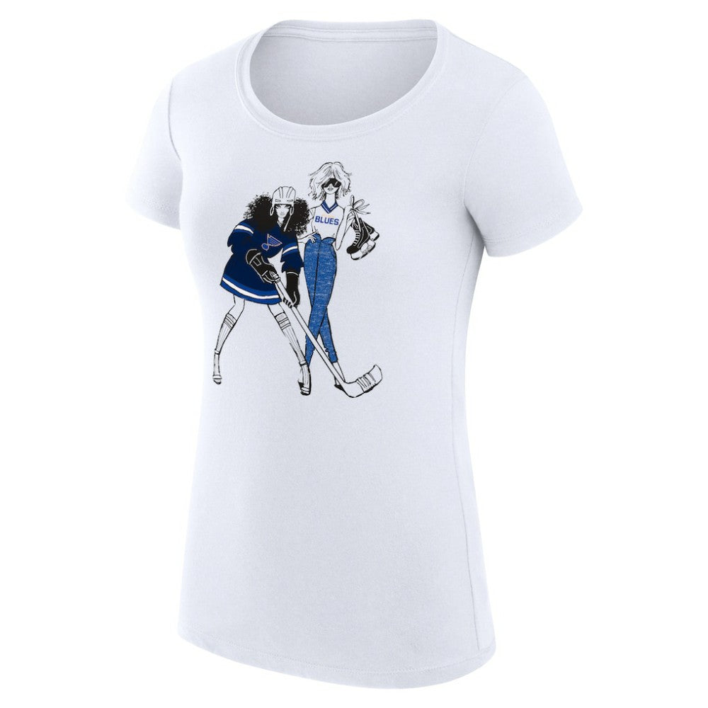NHL St. Louis Blues G-III 4Her by Carl Banks Women's Super-Slim Fit Lightweight Hockey Girls T-Shirt