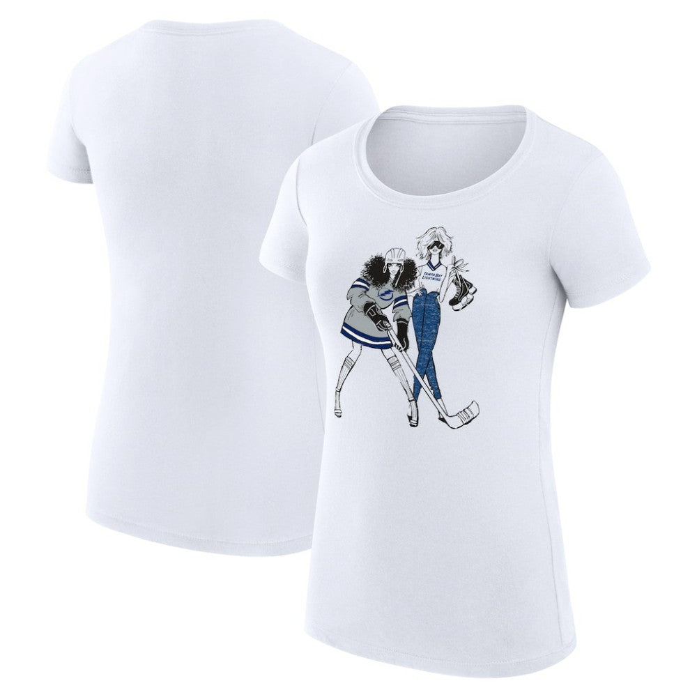 NHL Tampa Bay Lightning G-III 4Her by Carl Banks Women's Super-Slim Fit Lightweight Hockey Girls T-Shirt
