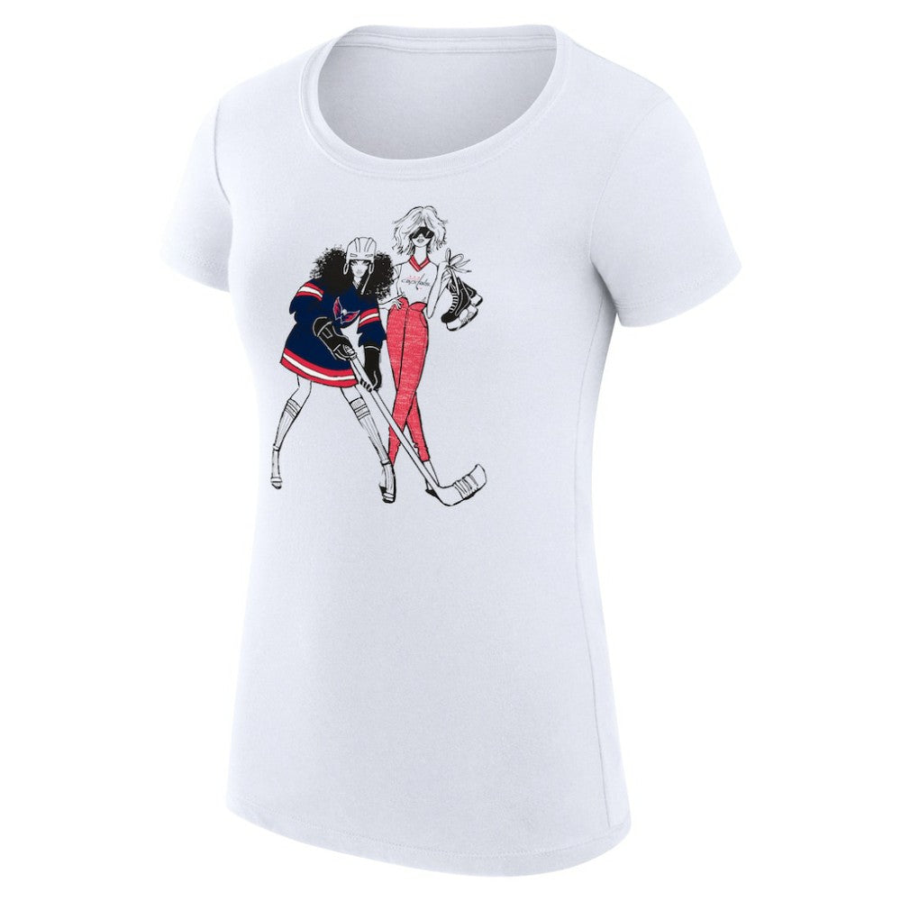 NHL Washington Capitals G-III 4Her by Carl Banks Women's Super-Slim Fit Lightweight Hockey Girls T-Shirt