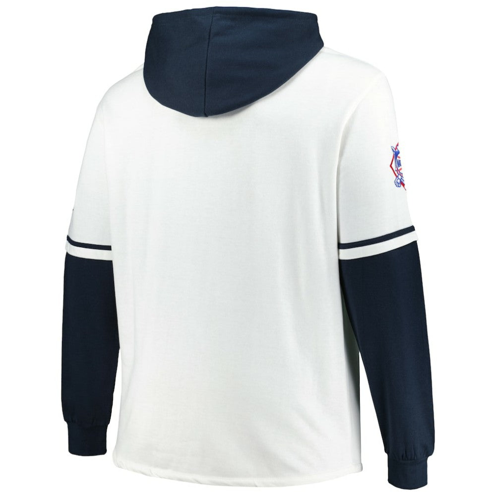White/Navy Houston Astros '47 Big & Tall Trifecta Shortstop Pullover Hoodie