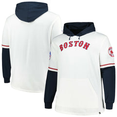 White/Navy Boston Red Sox '47 Big & Tall Trifecta Shortstop Pullover Hoodie