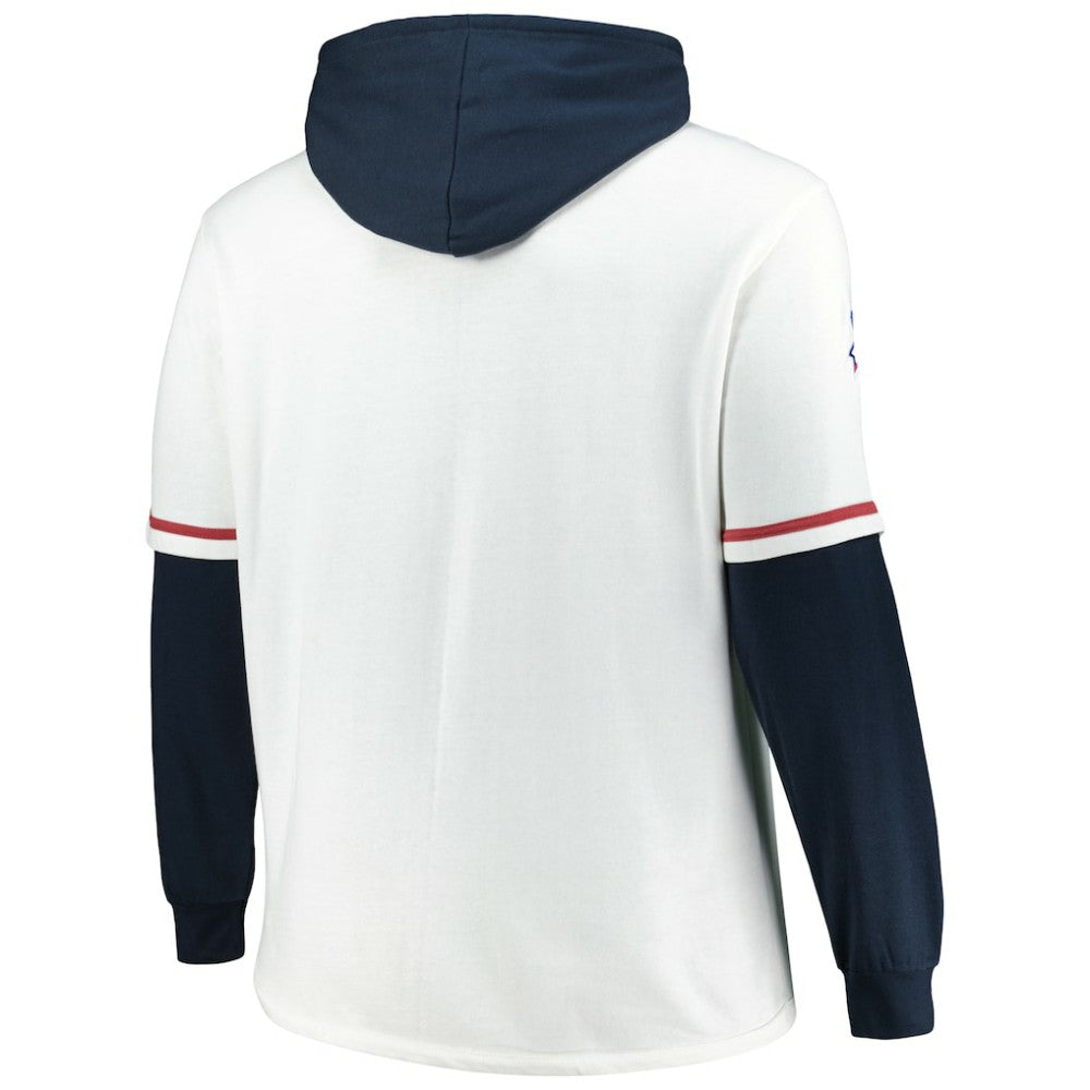 White/Navy Boston Red Sox '47 Big & Tall Trifecta Shortstop Pullover Hoodie