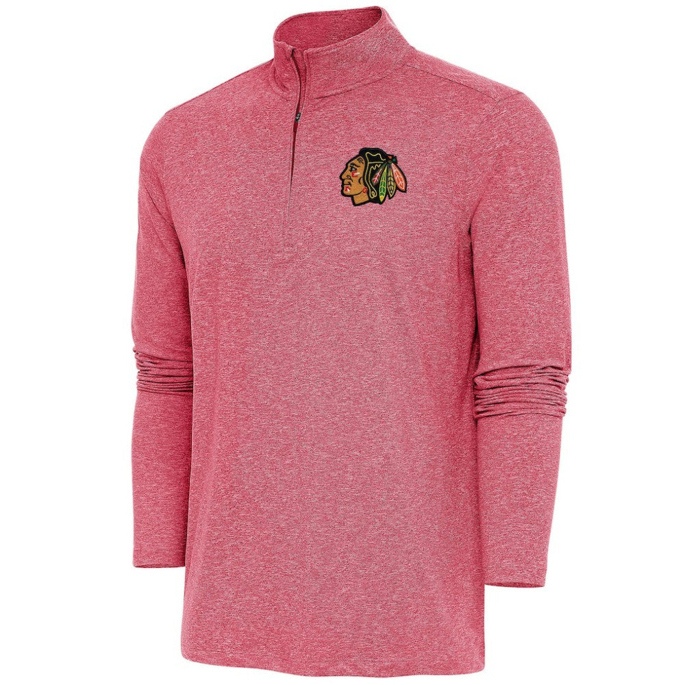 NHL Chicago Blackhawks Antigua Hunk Quarter-Zip Pullover Top