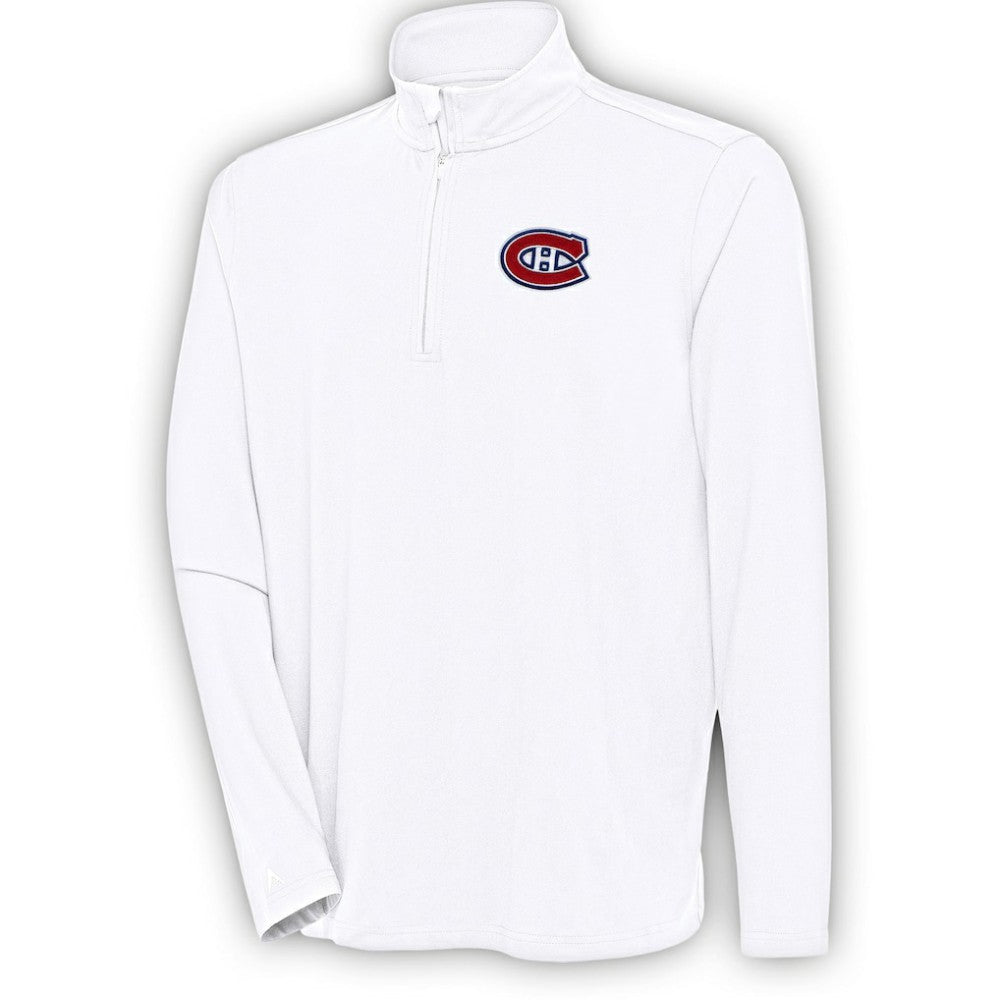 NHL Montreal Canadiens Antigua Hunk Quarter-Zip Pullover Top