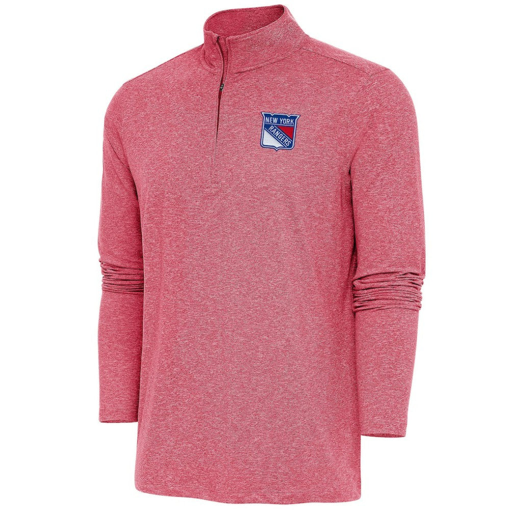 NHL New York Rangers Antigua Hunk Quarter-Zip Pullover Top