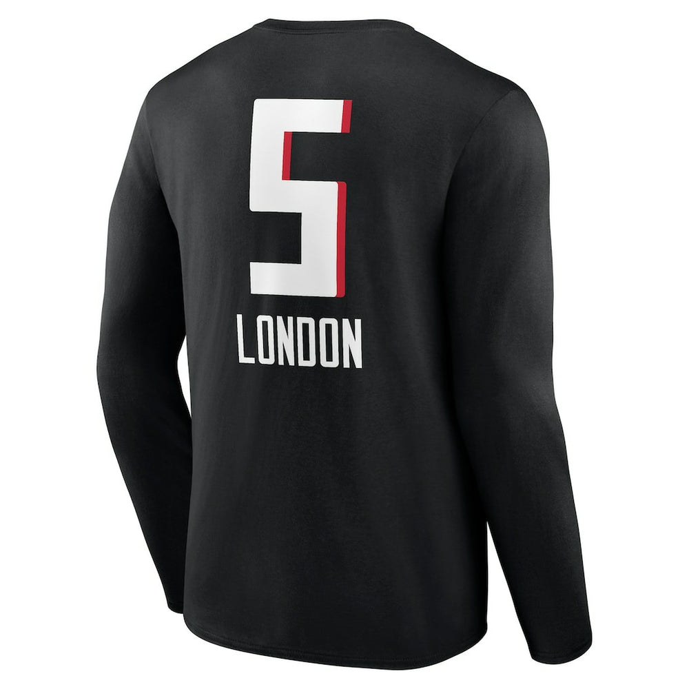 Drake London  Team Wordmark Player Name & Number Long Sleeve T-Shirt - Atlanta Falcons T-shirts